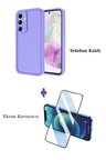 Fuchsia Samsung Galaxy A17 5G ile Uyumlu Viera Darbe Emici Silikon Kılıf + Seramik Ekran Koruyucu Seti