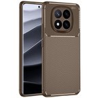 Newface Xiaomi Redmi Note 14 Pro 4G Kılıf Auto Focus Karbon Kapak - Kahverengi