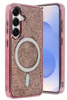 Fuchsia Samsung Galaxy S25 ile Uyumlu Helen Kablosuz Şarj Özellikli Kapak - Pembe