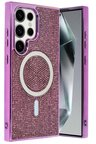 Fuchsia Samsung Galaxy S24 Ultra ile Uyumlu Helen Kablosuz Şarj Özellikli Kapak - Derin Mor