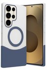 Fuchsia Samsung Galaxy S24 Ultra ile Uyumlu Velar Kablosuz Şarj Özellikli Kapak - Lacivert