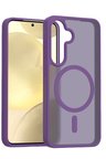 Fuchsia Samsung Galaxy A26 ile Uyumlu Jota Kablosuz Şarj Özellikli Kapak - Derin Mor