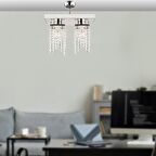 Nikola 2Li Krom  Kristalli, Taşlı Modern Tasarım Yatak Odası Kristal Salon Avize