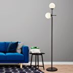 Günay 2li Siyah Beyaz Camlı Modern Dekoratif Tasarım Oturma Odası-Salon Lambader