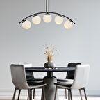 Fralde 5Li Siyah Modern Mutfak Cafe Restoran için Uygun Retro Salon Avize