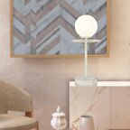 Rakes Beyaz Silme Abajur Salon-Yatak Odası Modern Tasarım Masa Lambası 