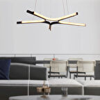 Simon Mat Siyah Boyalı 50 Watt Led 300K Salon Oturma Odası Genç Odası Ledli Avize 