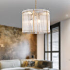 Coswell 6'lı 40'lık Eskitme Kristalli Taşlı Modern Tasarım Kristal Salon Avize