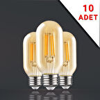 10 ADET LED FİLAMANLI E27 RUSTİK AMPUL 6 WATT 2500K GÜN IŞIĞI T45