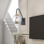 Apliqa Ulrika Cam Modern Yatak Odası Yatak Başı Siyah Aplik 