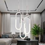 Thisted 3'lü Yuvarlak Krom Ledli Modern Koridor, Yatak Odası Salon Sarkıt Led Avize