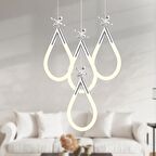 Vojens 4'lü Yuvarlak Krom Ledli Kelebek Detaylı Modern Koridor, Yatak Odası Salon Sarkıt Led Avize