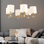 Stewart 6'lı Eskitme Yuvarlak Beyaz Şapkalı Modern Plafonyer Genç Odası Yatak Odası Retro Salon Avize