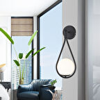 Apliqa Mirza Cam Modern İç Mekan Yatak Başı Beyaz - Siyah Aplik 