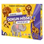 Artenino Yabani Hayvanları 12 Büyük Parça Dokun Hisset Puzzle