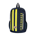 Fenerbahçe Lisanslı Amblemli Çubuklu Paraşüt Kumaş Okul Sırt Çantası (25701)
