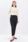 Siyah-Beli Lastikli Havuc Pantolon