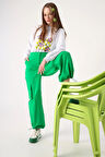 Yeşil-Kargo Cepli Paçası Büzgülü Paraşüt Pantolon