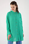 Yeşil-Cepli Hakim Yaka Gömlek Tunik