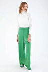 Yeşil-Bol Paça Triko Pantolon