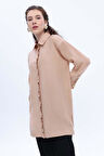 Bej-Fırfırlı Gömlek Tunik