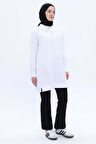 Beyaz-Rahat Kalıp Sweat Tunik