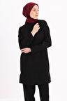 Siyah-Kolu Fermuarlı Tunik