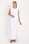 Beyaz-Kolsuz İçlik Elbise
