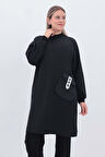 Siyah-Aksesuar Cepli Sweat Tunik