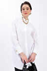 Beyaz-Cepli Gömlek Tunik