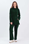Zümrüt-KAPÜŞONLU KANGURU CEPLİ PANTOLONLU TAKIM