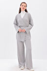 Gri-Krovaze Pantalonlu Takım