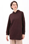 Acı Kahve-Kapüşonlu Sweat Tunik