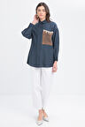 İndigo-File Garnili Gömlek Tunik