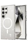 Fuchsia Samsung Galaxy S24 Ultra ile Uyumlu Kılıf Star Kablosuz Şarj Özellikli Kapak - Şeffaf