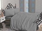 Çeyiz Diyarı Stripe Çift Kişilik Nevresim Takımı Gri