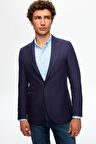 Twn Slim Fit Lacivert Armürlü Kumaş Ceket 0EF04R106409D