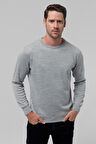 Ds Damat Regular Fit Gri Düz Örgü Triko Kazak 1HF060632004M