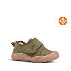 Wide Tek Cırtlı İçi Peluş Kürklü Anatomik Erkek Bebek Ayakkabısı Haki