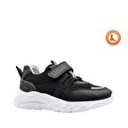 Apollon Deri ve Air File Detaylı Ultra Hafif Erkek Çocuk Spor Ayakkabı Siyah