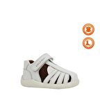 Winco Tek Cırtlı Deri Yumuşak İlk Adım Sandaleti Beyaz