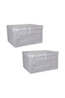2 Adet - Kapaklı Çok Amaçlı Çamaşır Saklama Düzenleme Hurç, Kutu 50x40x30 - Maxi Gri