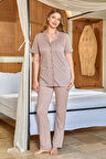 Cossy By Aqua Kadın Vizon Pijama Takım 25510