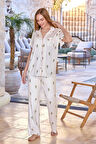 Cossy By Aqua Kadın Gül Desenli Pijama Takım 25670