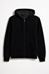 Erkek Fermuarlı Kapüşonlu Cepli İçi Polarlı Sweatshirt