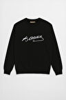Erkek Atatürk İmzalı Siyah Sweatshirt
