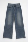 Kadın Yüksek Bel Wide Leg Beli Lastikli Jean Pantolon
