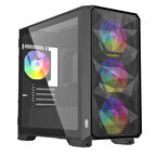 Dragos Diamond 4x ARGB Fan USB 3.0 600W 80+ Plus Mesh Tempered Glass mATX Oyuncu Bilgisayar Kasası