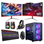 Dragos Python i5 10400F 16GB DDR4 Ram 512GB M.2 NVMe SSD RTX3050 23.6 165Hz Çift Curved Gaming PC