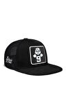  Hip Hop Kids Panda Logolu Siyah Çocuk Trucker Şapka